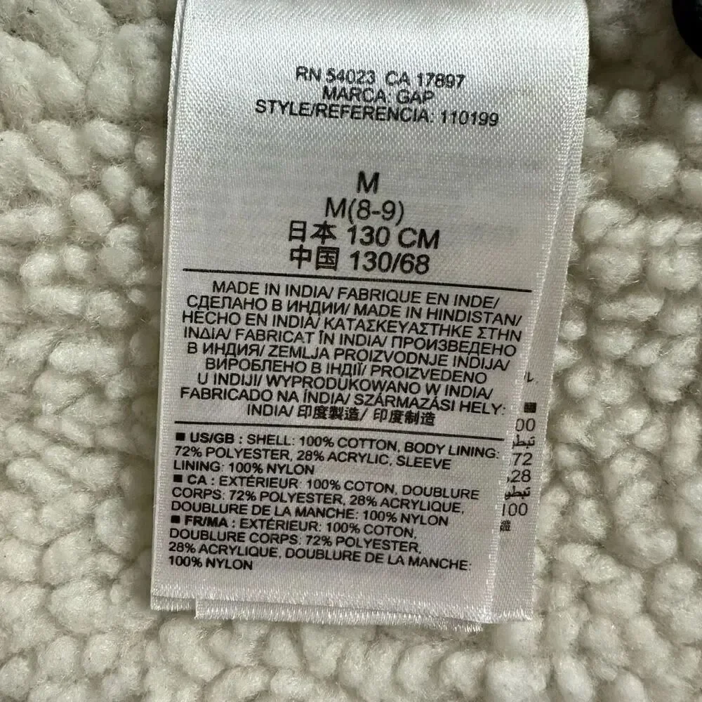 Gap Kids Navy Sherpa Lined Shacket Medium 8-9